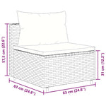 HKH 4 Pcs Conjunto Sofás de Jardim C/ Almofadões Vime Pe - Cinzento