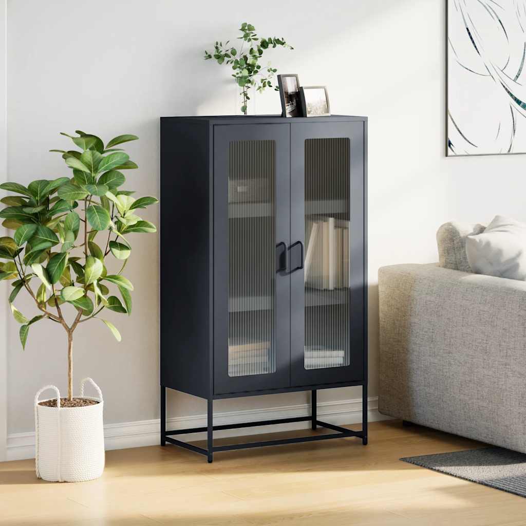 Aparador Alto HKH de Acero Laminado en Frío con 2 Puertas 68 X 39 X 123 Cm - Antracita