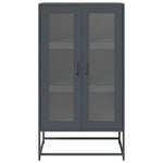 Aparador Alto HKH de Acero Laminado en Frío con 2 Puertas 68 X 39 X 123 Cm - Antracita
