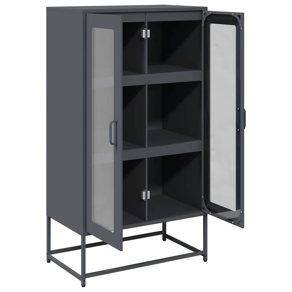 Aparador Alto HKH de Acero Laminado en Frío con 2 Puertas 68 X 39 X 123 Cm - Antracita