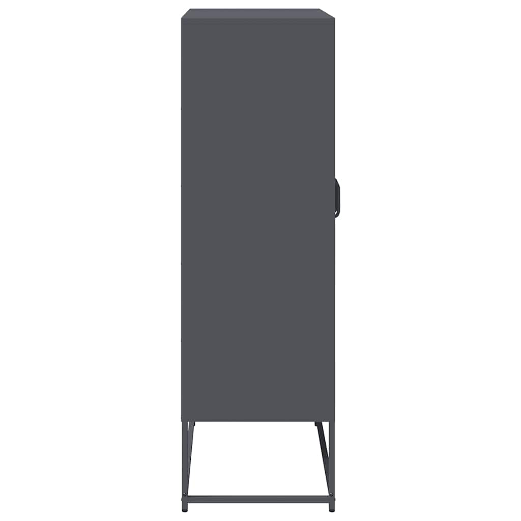 Aparador Alto HKH de Acero Laminado en Frío con 2 Puertas 68 X 39 X 123 Cm - Antracita