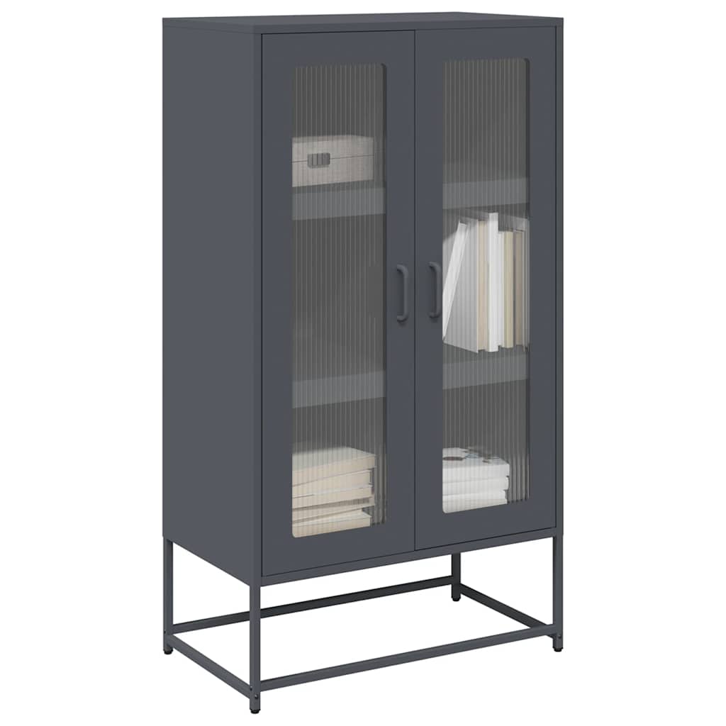 Aparador Alto HKH de Acero Laminado en Frío con 2 Puertas 68 X 39 X 123 Cm - Antracita