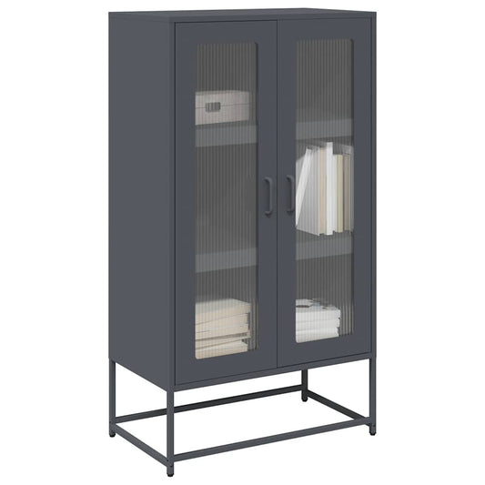 HKH Aparador Alto em Aço Laminado A Frio com 2 Portas 68 X 39 X 123 Cm - Antracite