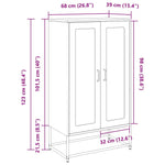 Aparador alto HKH de acero laminado en frío con 2 puertas, 68 x 39 x 123 cm, verde oliva