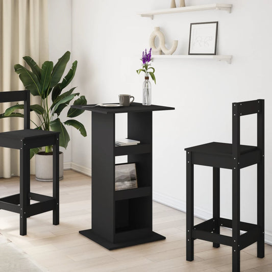 HKH Mesa de Bar com Arrumação em Derivados de Madeira - Preto