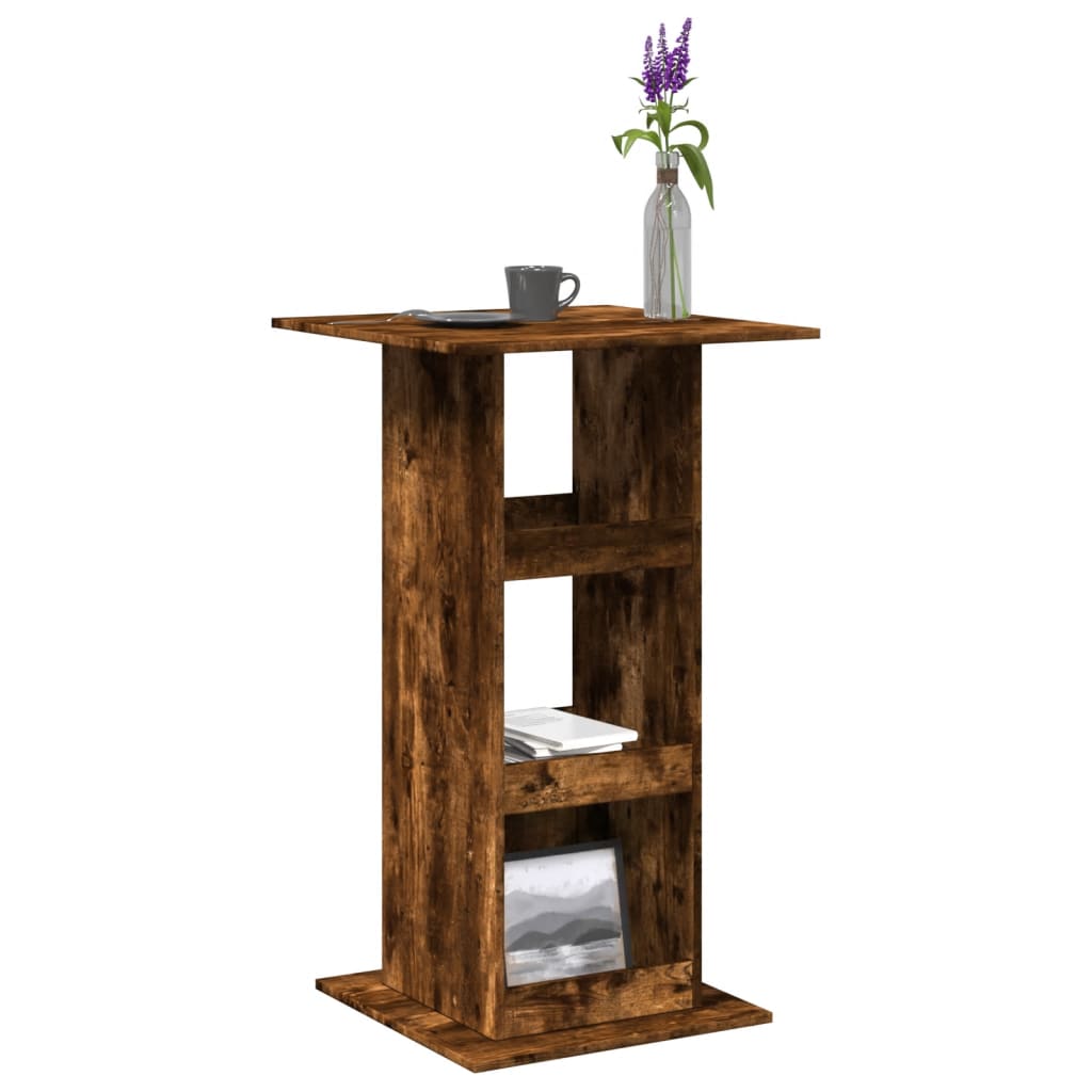 HKH Mesa de bar con almacenamiento en derivados de madera ahumada en roble