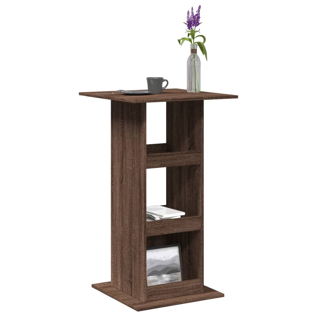 Mesa de bar con almacenaje de madera contrachapada, color roble marrón, de HKH