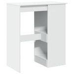 HKH Mesa de Bar com Prateleiras em Derivados de Madeira - Branco