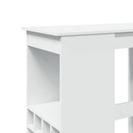 HKH Mesa de Bar com Prateleiras em Derivados de Madeira - Branco