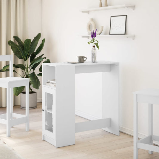 HKH Mesa de Bar con Estantes de Aglomerado - Blanco