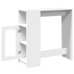 HKH Mesa de Bar com Prateleiras em Derivados de Madeira - Branco