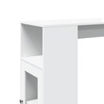 HKH Mesa de Bar com Prateleiras em Derivados de Madeira - Branco