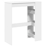 HKH Mesa de Bar com Prateleiras em Derivados de Madeira - Branco