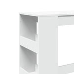 HKH Mesa de Bar com Prateleiras em Derivados de Madeira - Branco