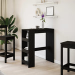 HKH Mesa de Bar com Prateleiras em Derivados de Madeira - Preto