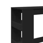 HKH Mesa de Bar com Prateleiras em Derivados de Madeira - Preto