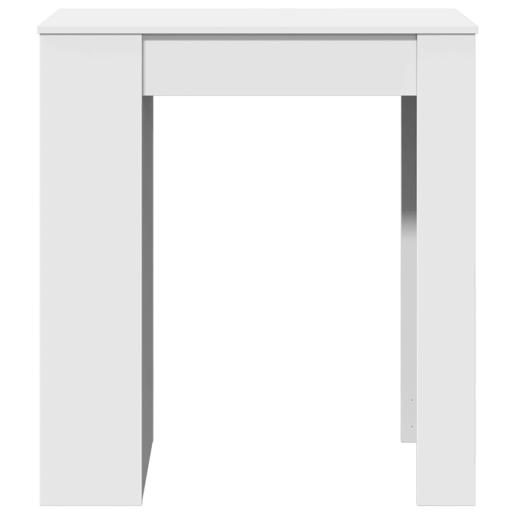 HKH Mesa de Bar com Prateleiras em Derivados de Madeira - Branco