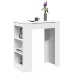 HKH Mesa de Bar com Prateleiras em Derivados de Madeira - Branco