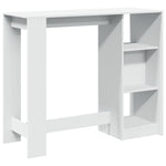 HKH Mesa de Bar com Prateleiras em Derivados de Madeira - Branco
