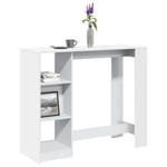 HKH Mesa de Bar com Prateleiras em Derivados de Madeira - Branco