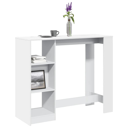 HKH Mesa de Bar con Estantes de Aglomerado - Blanco