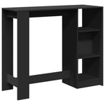 HKH Mesa de Bar com Prateleiras em Derivados de Madeira - Preto
