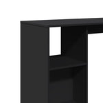 HKH Mesa de Bar com Prateleiras em Derivados de Madeira - Preto