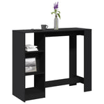 HKH Mesa de Bar com Prateleiras em Derivados de Madeira - Preto