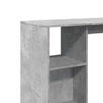 HKH Mesa de Bar com Prateleiras em Derivados de Madeira Cinza Cimento