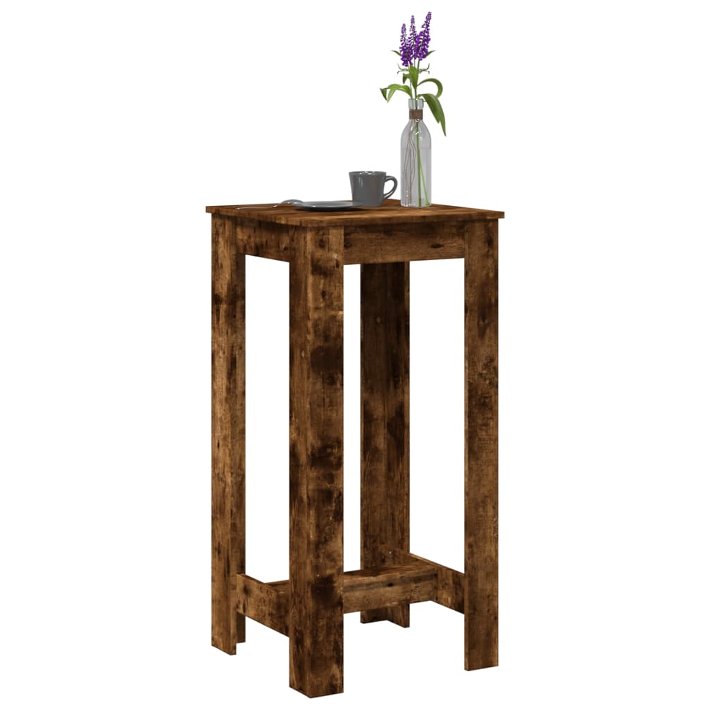 HKH Mesa de Bar de Madera Aglomerada Ahumada en Roble