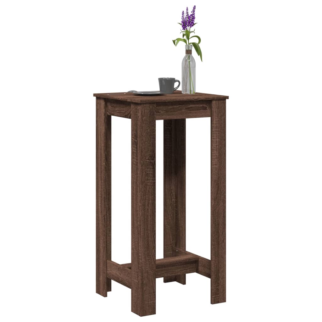 HKH Mesa de bar en derivados de madera marrón roble