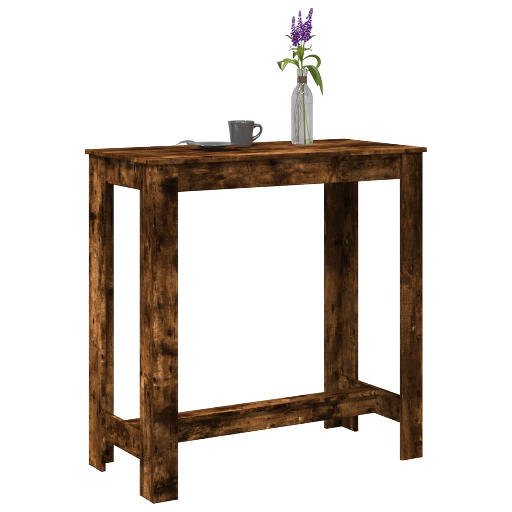 HKH Mesa de Bar de Madera Aglomerada Ahumada en Roble