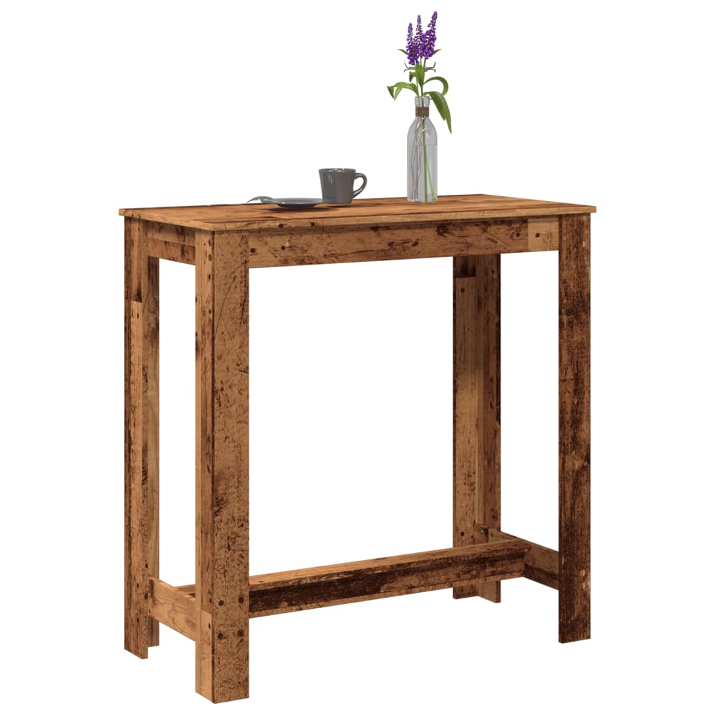 Mesa de bar HKH de madera de ingeniería, madera envejecida