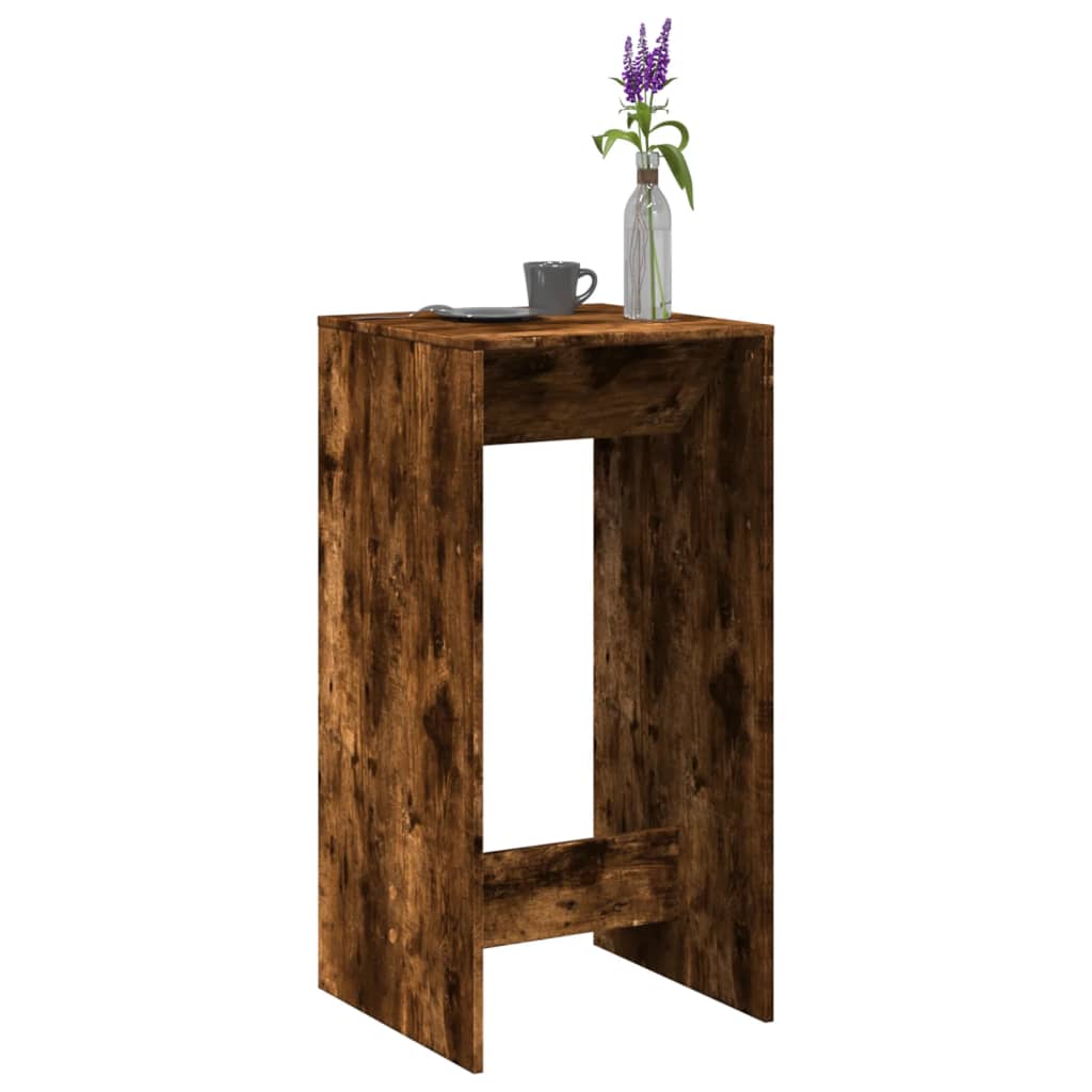 HKH Mesa de Bar de Madera Aglomerada Ahumada en Roble