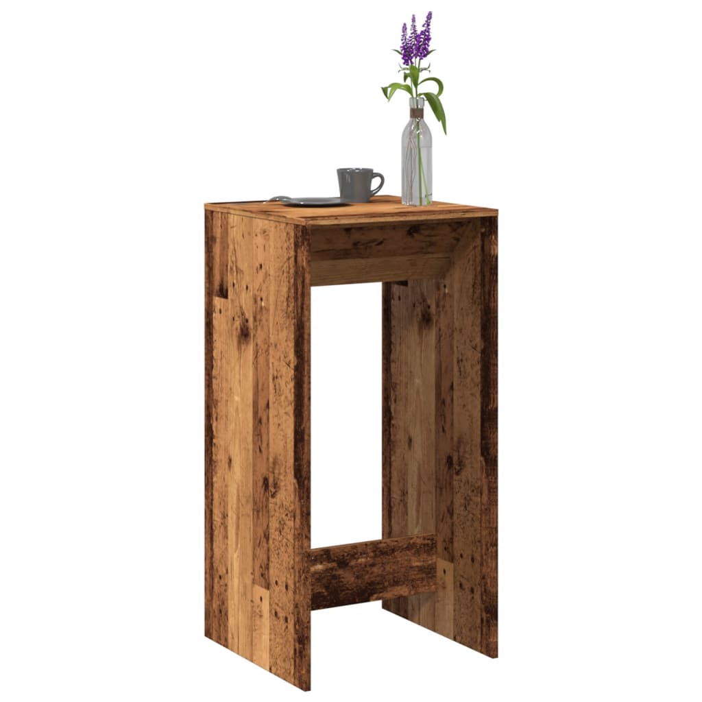 Mesa de bar HKH de madera de ingeniería, madera envejecida