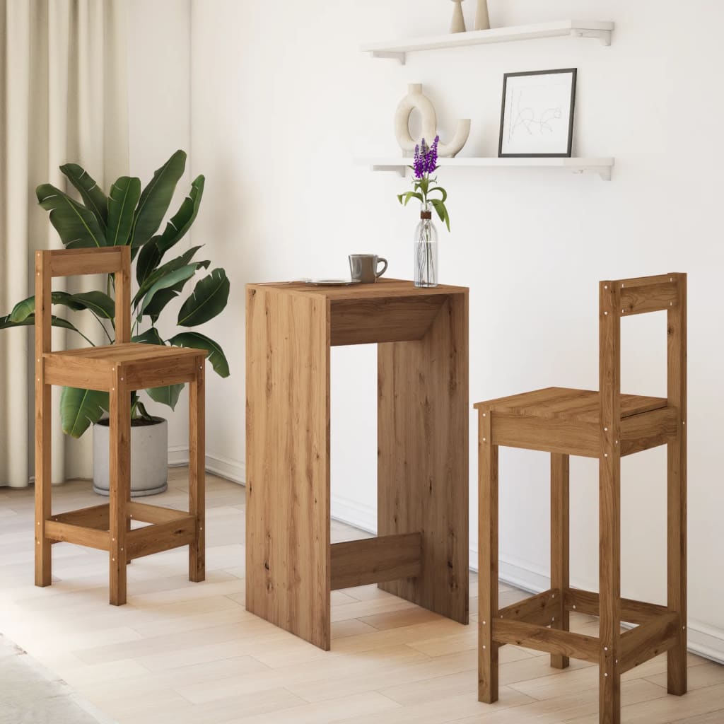HKH Mesa de Bar de Madera Manufacturada Artisiano en Roble