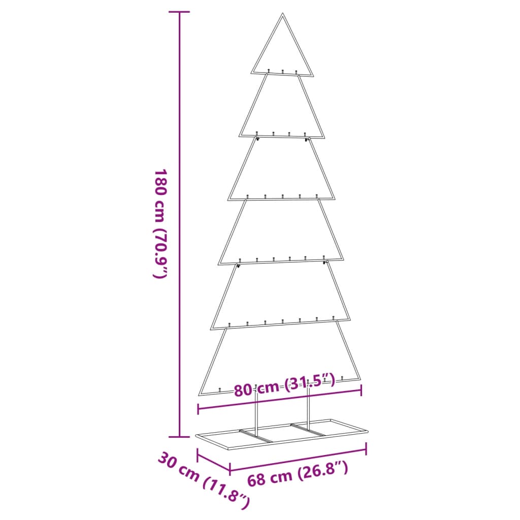 HKH Árvore de Natal para Decoração em Metal PReto
