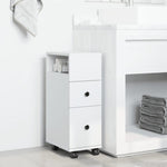 HKH Mueble de baño estrecho con ruedas - Blanco