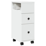 HKH Mueble de baño estrecho con ruedas - Blanco