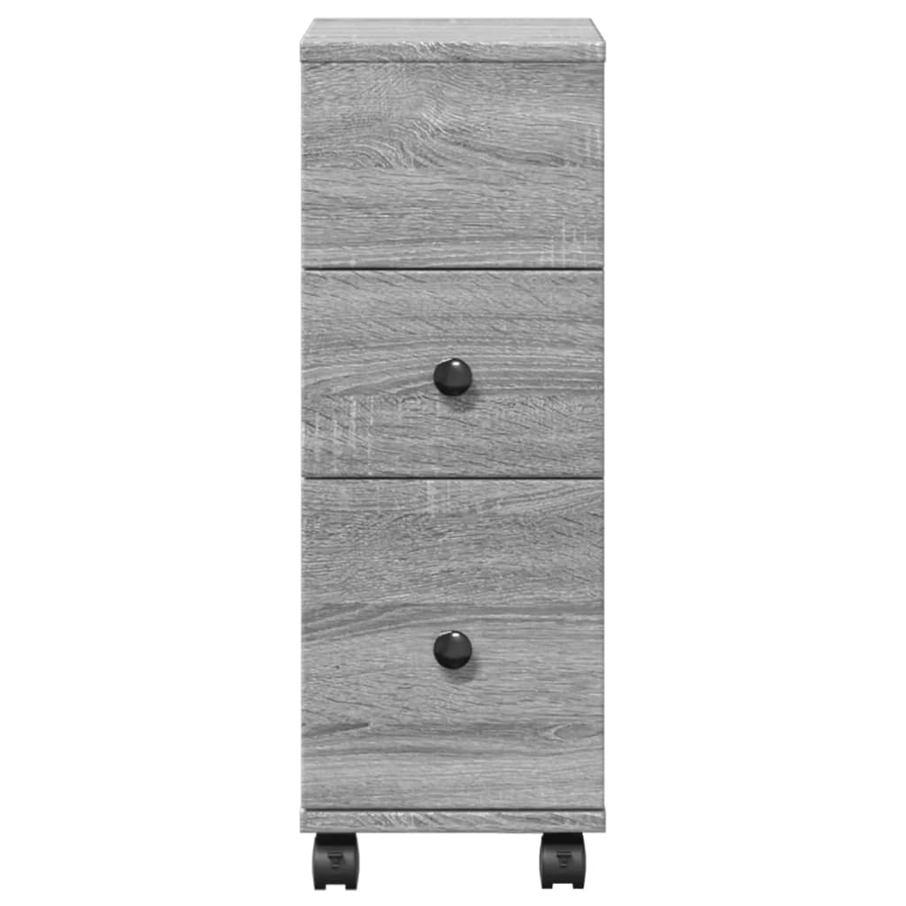 HKH Armario de Baño Estrecho C/ Ruedas Sonoma - Gris