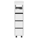 HKH Mueble de baño estrecho con ruedas - Blanco