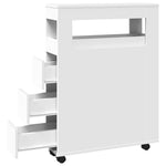 HKH Mueble de baño estrecho con ruedas - Blanco