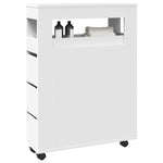 HKH Mueble de baño estrecho con ruedas - Blanco