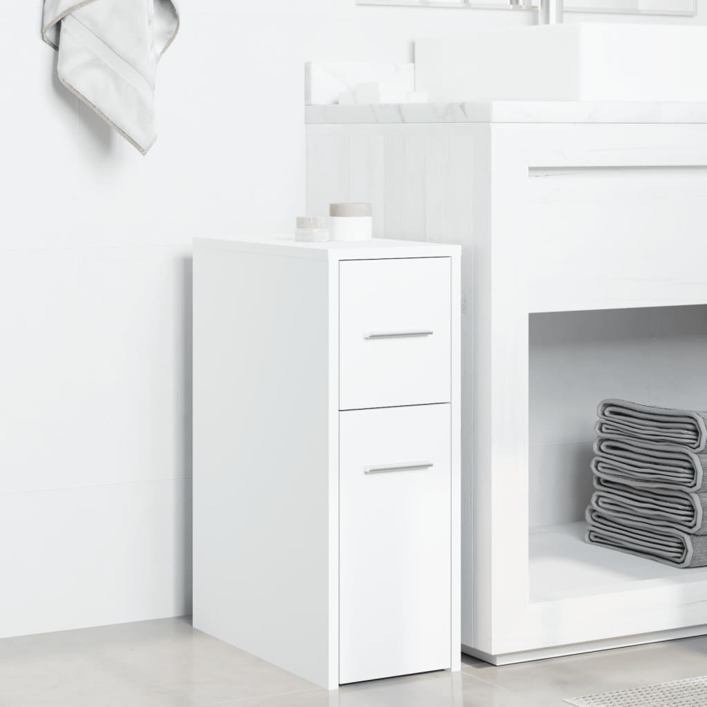 HKH Aparador de WC Estreito com Rodas - Branco