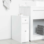 HKH Aparador de WC Estreito com Rodas - Branco