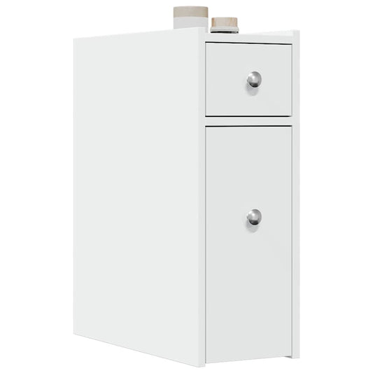 HKH Aparador de WC Estreito com Rodas - Branco
