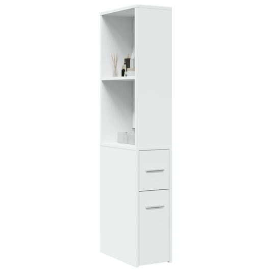 HKH Aparador de WC Estreito com Rodas - Branco