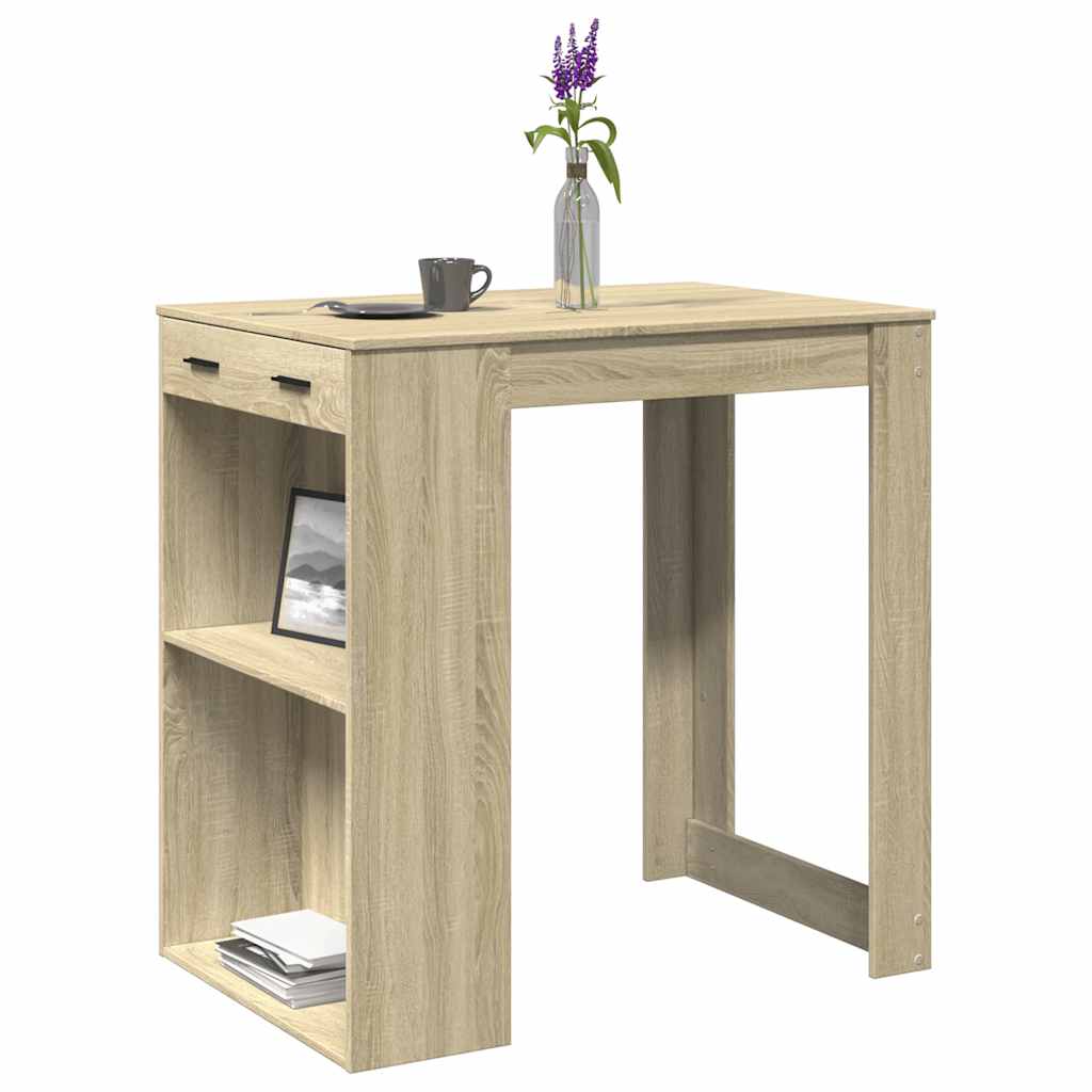 HKH Mesa de Bar de Madera Aglomerada Sonoma en Roble