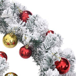 HKH Grinalda de Natal com Enfeites e Luzes LED Verde em PVC