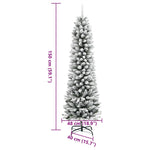 HKH Árvore de Natal Artificial Fina com Neve e Pé em PVC